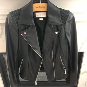 Michael Kors Genuine Leather Moto Jacket
